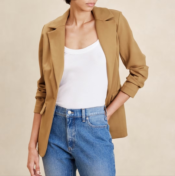 Banana Republic Jackets & Blazers - NWT BANANA REPUBLIC | Long Ponte Knit Blazer